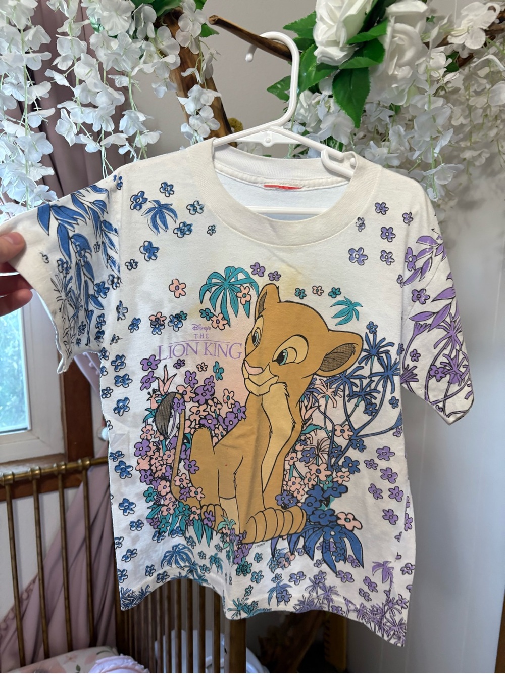 Vintage 1990’s Disney The Lion King Simba Floral Tee